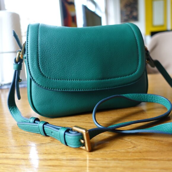 J.CREW Signet forest green leather bag crossbody - Picture 13 of 16